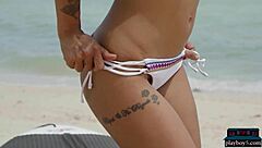 super hot asian models angel constance and maki katana strip off bikinis