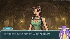 star chanel's early part features lara croft in hentai blowjob scene