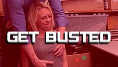 A petite blonde teen shoplifter gets wild hardcore sex in doggystyle after blowjob.