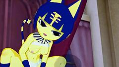 ankha rides a nice cock in bedroom parody