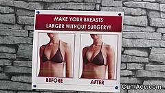 Flirty Honey Gets Cumshot On Her Face Eating All The Ejaculate