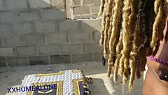 Street gangster biker dominates cosplay sex slave in costume