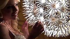 Sexy blonde teases boldly in retro solo