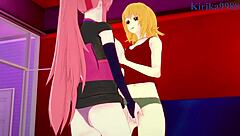 Cagalli and lacus ask, 'join intense lesbian play in gundam hentai?'