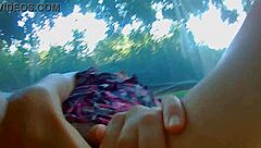 Stranger creampies student in forest tent