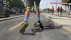 Fuck my friend for his skate! Bareback and cum!