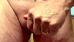 This 65 yr old man masterbates his average cock in homemade solo session.