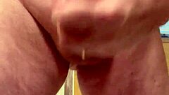 This 65 yr old man masterbates his average cock in homemade solo session.