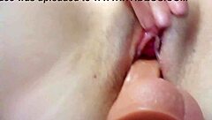 arianna shows off her pussy closeup with a dildo in homemade play.