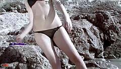 Pretty Latina TEASES With Booty STRIP At Beach