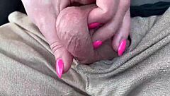 balls fetish playing by my hand during he drive car on highway