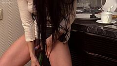 Russian Teen Veronica Snezhna's Intriguing Kitchen Solo Adventure