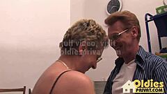 Old married couple shares intimate moments