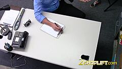 Super Hot Skinny Shoplifter Gets Pounded Hard on the Desk