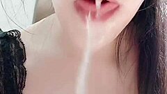 bondage temptation with rope marks, ball gag, drooling, tongue teasing, deepthroat tears, saliva strings, cum edit