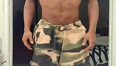 Workout session with mature brunette barefoot