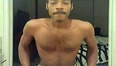 Workout session with mature brunette barefoot