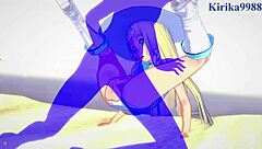 Lillie and Jessie Musashi have intense sex, says the 3D cartoon hentai.