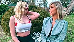 French blonde milf demands intense threesome with licking and doggystyle!