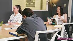 Kenzie Taylor moans loudly as butt plug and toys stimulate her ass and pussy during lesbian meeting