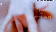 Closeup of amateur girlfriend's shaved pussy getting fingered and rubbed in homemade solo masturbation