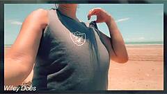 Wife Flashes Side Boob on Public Bench Dare