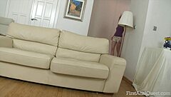 Petite 18+ blonde gets anal creampie in gaping asshole