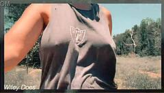 Wife Flashes Side Boob on Public Bench Dare