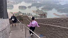 Katy Blake Gives Tourist a Blowjob at Peñon de Guatape, Caught by Police