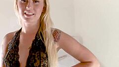 Layla Love swallows huge cum load in POV blowjob