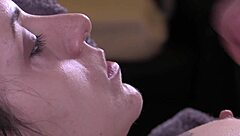 Close-Up Sensual Blowjob on Big Dick with Cumshot on Face