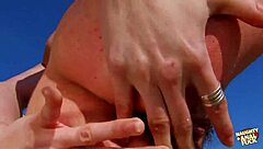 Teasing Her Shaved Pussy Leads to Arousing Outdoor Anal