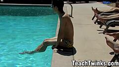 Twinks Sneak Out For Hardcore Fucking But Jock Friends Interrupt Their Orgy