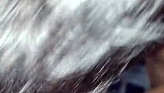 Amateur swallows big black cock at gloryhole