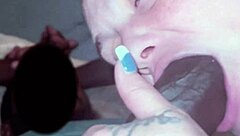 Chubby girl lost in gumjob thoughts and dreams in bedroom