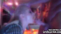 at the swing party, everyone was licking and sucking in a wild 4some