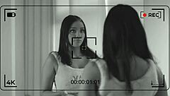 Behind the scenes, hot brunette engages in interracial anal with huge cock