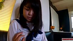 First Squirt Ever! Cute 18-Year-Old Asian in Sailor Uniform Orgasms 20+ Times at Osakaporn!