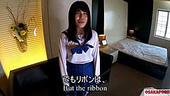 First Squirt Ever! Cute 18-Year-Old Asian in Sailor Uniform Orgasms 20+ Times at Osakaporn!