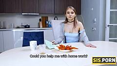 that porn bitch got payback from the student in cowgirl pussy fucking