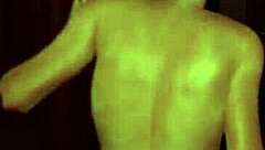 Animated futanari milf thrilled by tiny dick peeking from femboy’s dress in 3D.