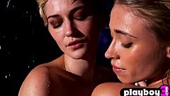 busty curvy blonde riley anne poses with sexy big ass teen skye blue