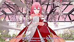 yae miko gets fucked hard in genshin impact with intense ahegao and pink hair flying