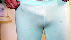 i got hard in tights, showin pre-cum, no pee