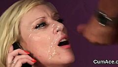 i saw sexy stunner get sperm load on her face suckin all the juice.