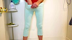 i got hard in tights, showin pre-cum, no pee