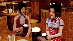 Explore the harem hotel in this anime game episode 174 with detailed scenes.