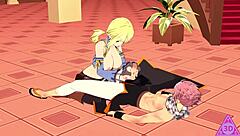 Can Lucy Natsu Handle Fairy Tail's Monster Cock In This Hentai Blowjob?