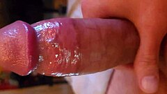 Playing with my oiled cock close up, nerdy flashing fetish 😏