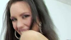 Look at this very thin british brunette milf with small tits, she's a skinny teen bitch for the first time